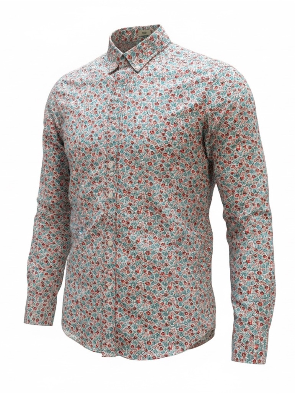 J.Crew Men's Floral Button-Down Shirt - Red & Teal